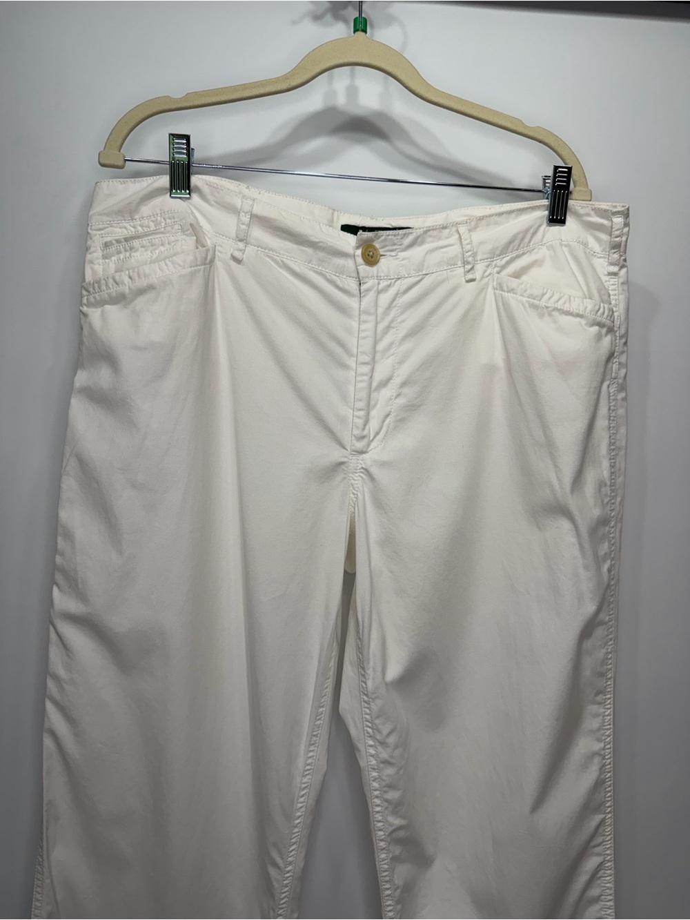 Lauren Ralph Lauren White Cotton Straight Leg Pants Size 14 - Picture 9 of 12